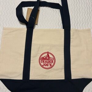 Trader Joe's Canvas Tote Bag - Beige and Black